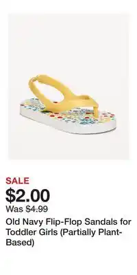 Old Navy Old Navy Flip-Flop Sandals for Toddler Girls (Partially Plant-Based) offer