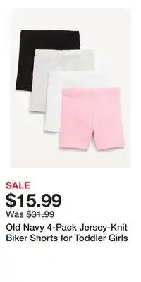 Old Navy Old Navy 4-Pack Jersey-Knit Biker Shorts for Toddler Girls offer