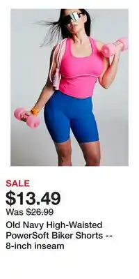 Old Navy Old Navy High-Waisted PowerSoft Biker Shorts -- 8-inch inseam offer
