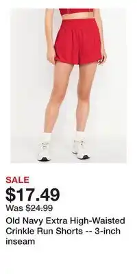 Old Navy Old Navy Extra High-Waisted Crinkle Run Shorts -- 3-inch inseam offer