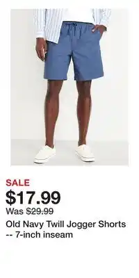 Old Navy Old Navy Twill Jogger Shorts -- 7-inch inseam offer