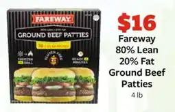 Fareway Fareway 80% Lean 20% Fat Ground Beef Patties offer