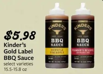 Fareway Kinder's Gold Label BBQ Sauce offer
