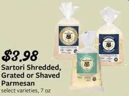 Fareway Sartori Shredded, Grated or Shaved Parmesan offer