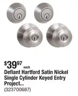 The Home Depot Defiant hartford satin nickel single cylinder keyed entry project offer