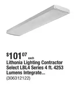 The Home Depot Lithonia lighting contractor select lbl4 series 4 ft. 4253 lumens integrate... offer