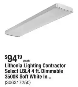 The Home Depot Lithonia lighting contractor select lbl4 4 ft. dimmable 3500k soft white in... offer