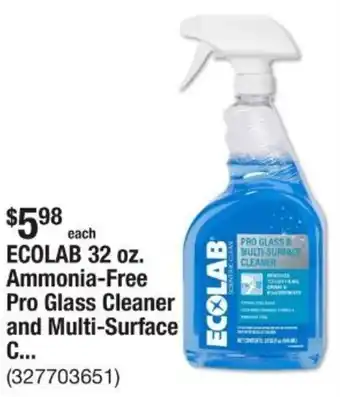 The Home Depot Ecolab ammonia free pro glass cleaner and multi surface offer