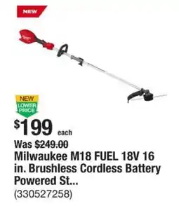 The Home Depot Milwaukee m18 fuel 18V brushless cordless battery powered st... offer