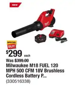 The Home Depot Milwaukee m18 fuel 120 mph 500 cfm 18v brushless cordless battery offer