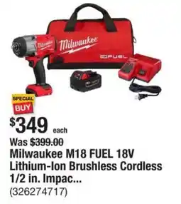 The Home Depot Milwaukee m18 fuel 18v lithium-ion brushless cordless 1/2 in. impac... offer