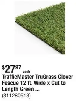 The Home Depot Trafficmaster trugrass clover fescue wide x cut to length green offer