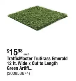 The Home Depot Trafficmaster trugrass emerald 12 ft. wide x cut to length green artifi... offer