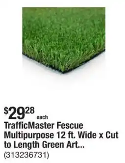 The Home Depot Trafficmaster fescue multipurpose 12 ft. wide x cut to length green art... offer