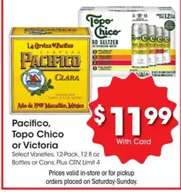 Ralphs Pacifico, Topo Chico or Victoria offer
