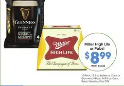 Ralphs Miller High Life or Pabst offer