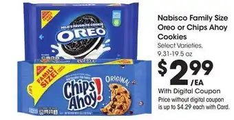 Ralphs Nabisco Family Size Oreo or Chips Ahoy Cookies offer