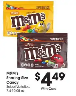 Ralphs M & M' s Sharing Size Candy offer