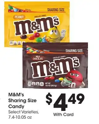 Ralphs M & M' s Sharing Size Candy offer