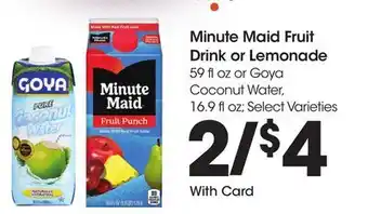 Ralphs Minute Maid Fruit Drink or Lemonade offer