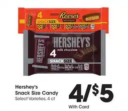 Ralphs Hershey's Snack Size Candy offer