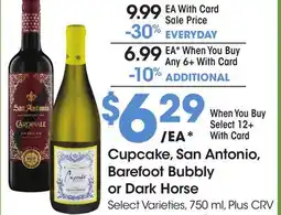 Ralphs Cupcake, San Antonio, Barefoot Bubbly or Dark Horse offer