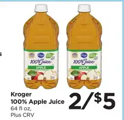 Food 4 Less Kroger 100% Apple Juice offer
