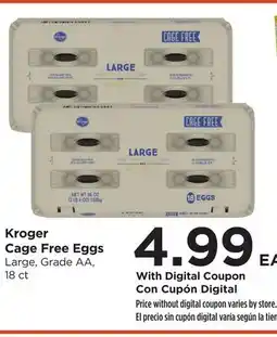 Food 4 Less Kroger Cage Free Eggs offer