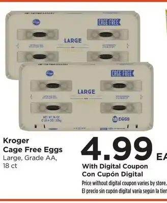 Food 4 Less Kroger Cage Free Eggs offer