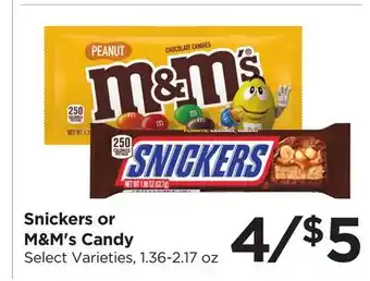 Food 4 Less Snickers or M&M's Candy offer