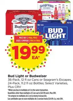 Food 4 Less Bud Light or Budweiser offer
