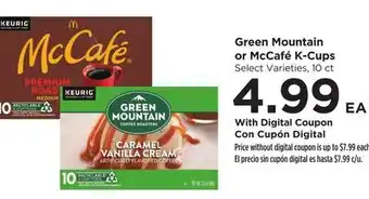 Food 4 Less Green Mountain or McCafé K-Cups offer