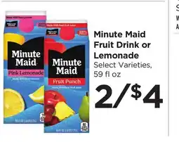 Food 4 Less Minute Maid Fruit Drink or Lemonade offer