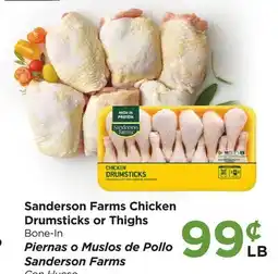 Food 4 Less Sanderson Farms Chicken Drumsticks or Thighs offer