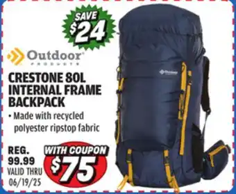 Big 5 Outdoor Products Crestone 80L Internal Frame Backpack offer
