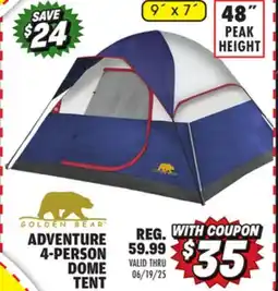 Big 5 Golden Bear Adventure 4-Person Dome Tent offer