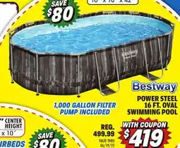 Big 5 Bestway Power/Steel Pro MAX 16'x 10'x 42 Oval Swimming Pool offer
