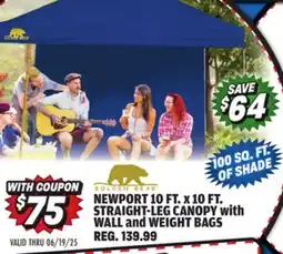 Big 5 Golden Bear Newport 10'x10' Straight-Leg Canopy with Wall offer