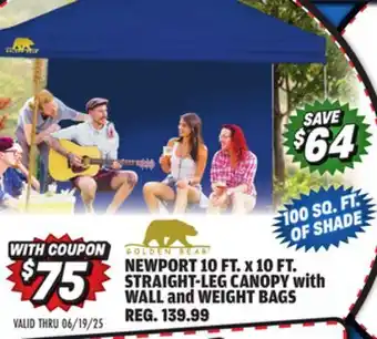 Big 5 Golden Bear Newport 10'x10' Straight-Leg Canopy with Wall offer