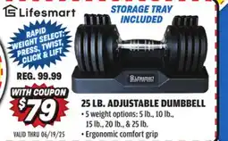 Big 5 Lifesmart 25 lb. Adjustable Dumbbell offer
