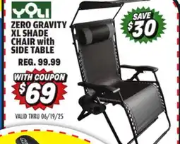 Big 5 Yoli Zero Gravity XL Shade Chair with Side Table offer