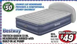 Big 5 Bestway Tritech Queen 33 Headboard Airbed with Built-In AC Pump offer