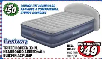 Big 5 Bestway Tritech Queen 33 Headboard Airbed with Built-In AC Pump offer