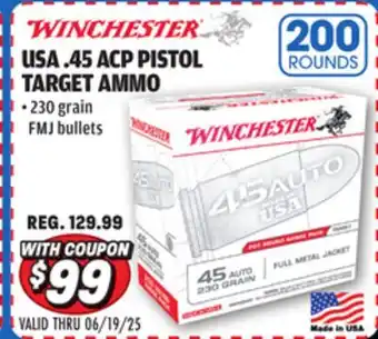 Big 5 Winchester USA .45 ACP 200-Round Pack Pistol Target Ammunition offer