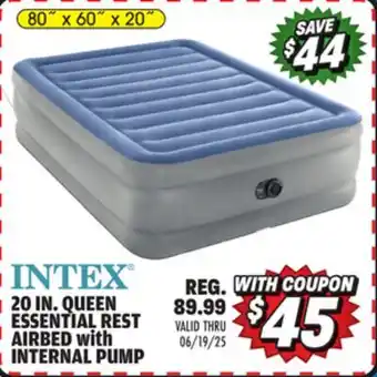 Big 5 Intex 20 Queen Essential Rest Airbed with Internal Pump offer