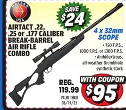 Big 5 Hatsan AirTact .25 Caliber Break-Barrel Air Rifle Combo offer
