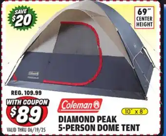 Big 5 Coleman Diamond Peak 5-Person Dome Tent offer