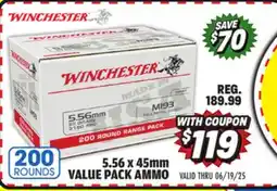 Big 5 Winchester 5.56x45MM 200-Round Value Pack Ammunition offer