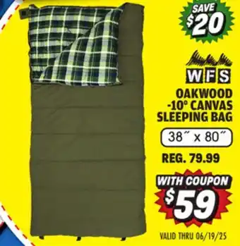 Big 5 World Famous Sports Oakwood -10° Canvas Sleeping Bag offer
