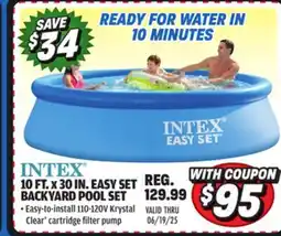 Big 5 Intex 10' x 30 Easy Set Backyard Pool Set offer